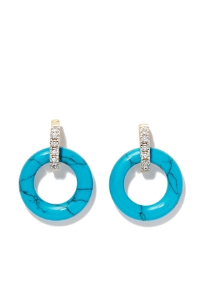 Mateo 14kt yellow gold diamond and turquoise drop earrings