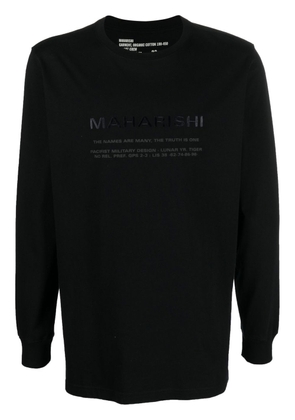 Maharishi logo-print long-sleeve T-shirt - Black