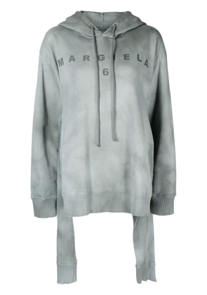 MM6 Maison Margiela logo tie-dye print hoodie - Green