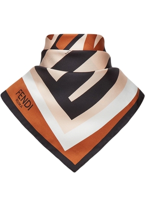 FENDI logo print silk scarf - Pink