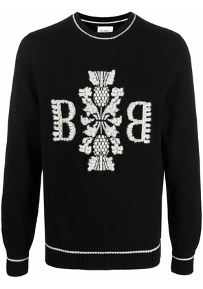 Barrie embroidered cashmere jumper - Black