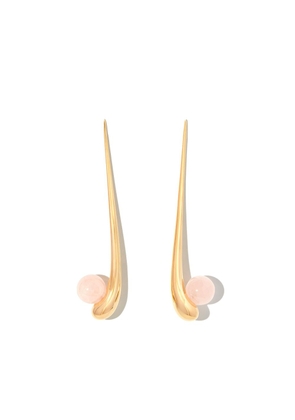 KHIRY rose quartz drop stud earrings - Gold