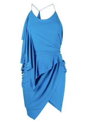 Alexandre Vauthier asymmetric draped-effect mini dress - Blue
