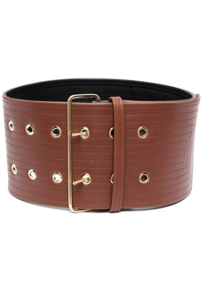 Jil Sander double-buckle wide belt - Brown