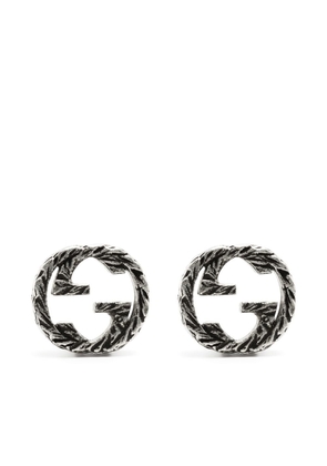 Gucci Interlocking G sterling silver stud earrings