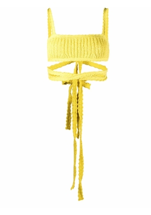 Alanui Caribbean Vibes knitted bra - Yellow