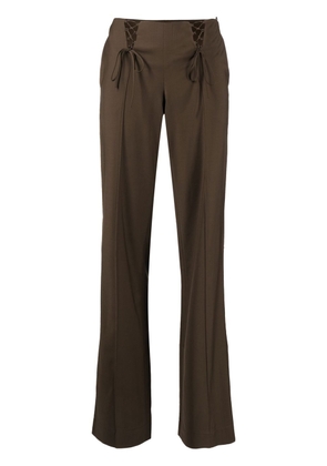 Aya Muse tie-fastening straight-leg trousers - Brown
