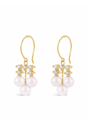 Dinny Hall 14kt yellow gold Shuga chandelier pearl diamond earrings