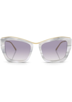 Miu Miu Eyewear marble-effect cat-eye sunglasses - White
