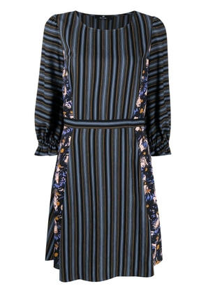 PS Paul Smith floral-print stripe pattern dress - Blue