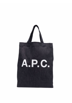 A.P.C. denim logo tote - Blue