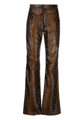 AMI Paris snakeskin-print trousers - Brown