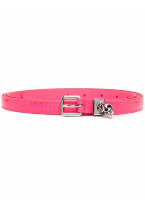 Alexander McQueen Skull charm buckle belt - Pink