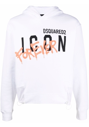 Dsquared2 grafitti logo print hoodie - White