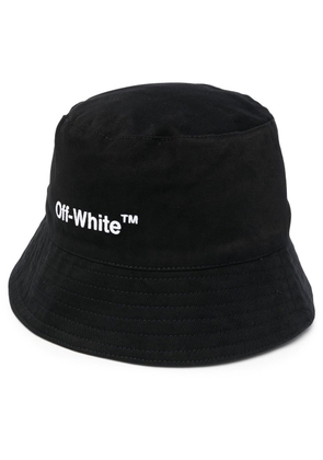 Off-White Helvetica logo-print bucket hat - Black