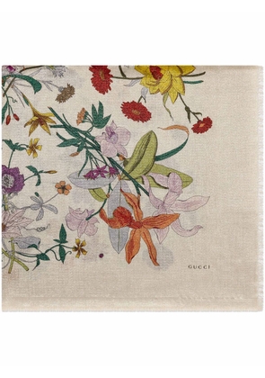 Gucci Flora-print jacquard shawl - Neutrals