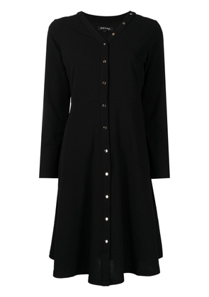 tout a coup buttoned long-sleeve dress - Black