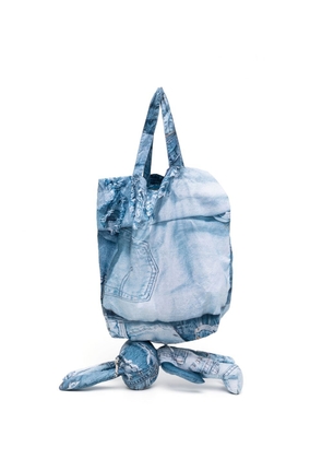 Natasha Zinko Bunny denim-print tote bag - Blue