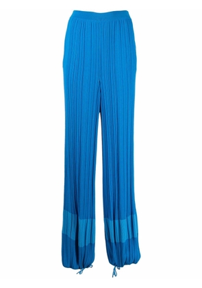 Stella McCartney colour-block ribbed-knit straight-leg track pants - Blue