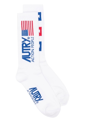 Autry intarsia-knit ankle socks - White