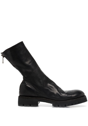 Guidi zip-fastening leather ankle boots - Black