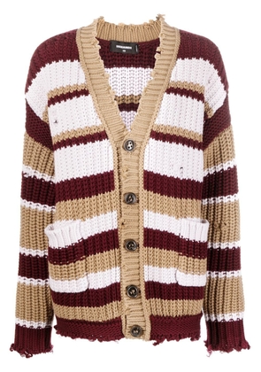 Dsquared2 striped buttoned cardigan - Brown