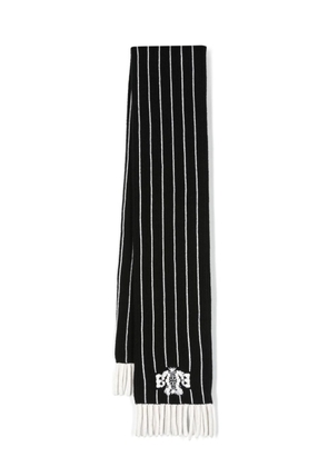 Barrie stripe-print logo-crest scarf - Black