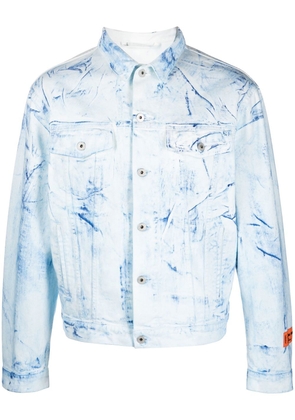 Heron Preston Overdyed button-up shirt jacket - Blue