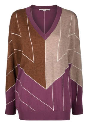 Stella McCartney geometric-jacquard knit jumper - Purple
