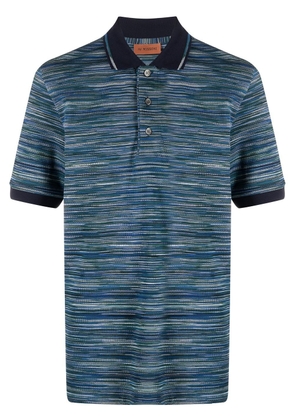 Missoni striped knitted polo shirt - Blue