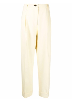GANNI high-rise tailored trousers - Yellow