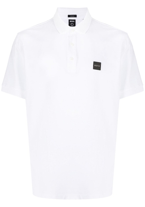 BOSS logo-print polo shirt - White