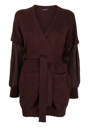 Fabiana Filippi layered-effect cashmere cardi-coat - Brown