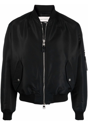 Alexander McQueen rear logo-print bomber jacket - Black