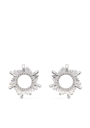Amina Muaddi round crystal stud earrings - Silver
