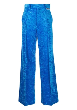 VETEMENTS velvet high-waisted trousers - Blue