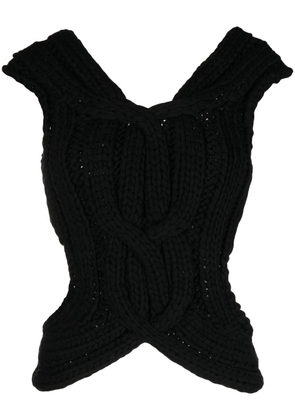 Dion Lee chunky-knit cut-out vest - Black