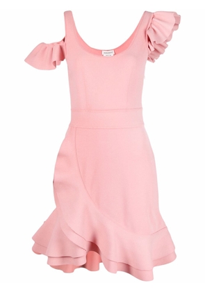 Alexander McQueen ruffle knit mini dress - Pink
