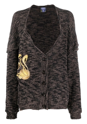 VITELLI embroidered-detail knit cardigan - Brown