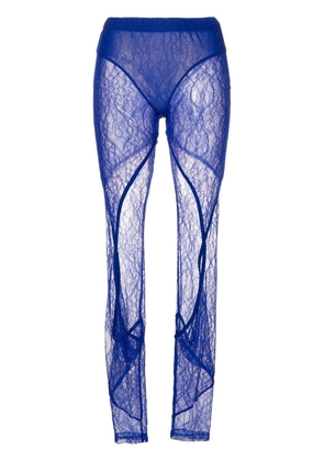 Dion Lee lace high-waisted leggings - Blue