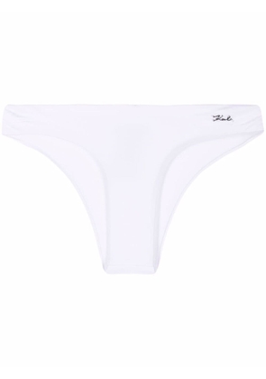 Karl Lagerfeld logo-lettering bikini bottoms - White