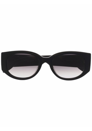 Alexander McQueen oval-frame logo-print sunglasses - Black