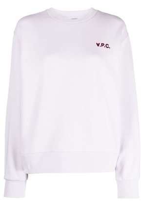 A.P.C. logo-print cotton sweatshirt - Purple