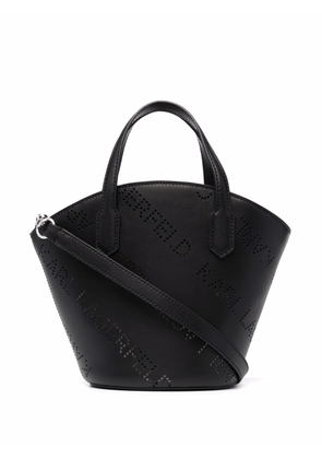 Karl Lagerfeld K/Punched logo small tote - Black