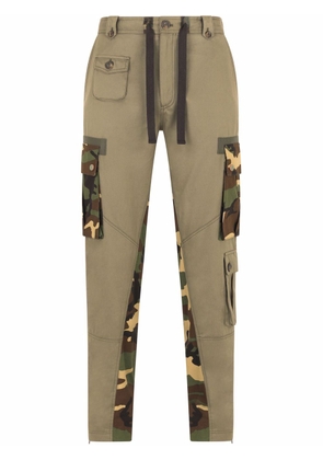 Dolce & Gabbana camouflage panelled trousers - Green