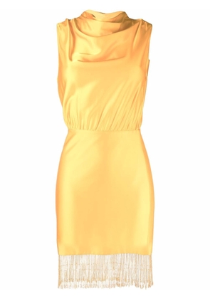 Patrizia Pepe fringe-hem mini dress - Yellow
