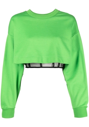 Alexander McQueen layered cropped sweatshirt - Green