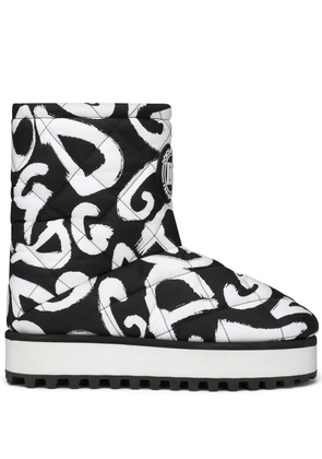 Dolce & Gabbana City graffiti print ankle boots - Black