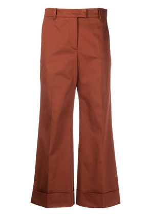 Alberto Biani pressed-crease cropped tailored trousers - Brown
