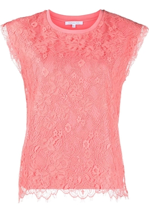 Patrizia Pepe floral lace short-sleeve T-shirt - Pink